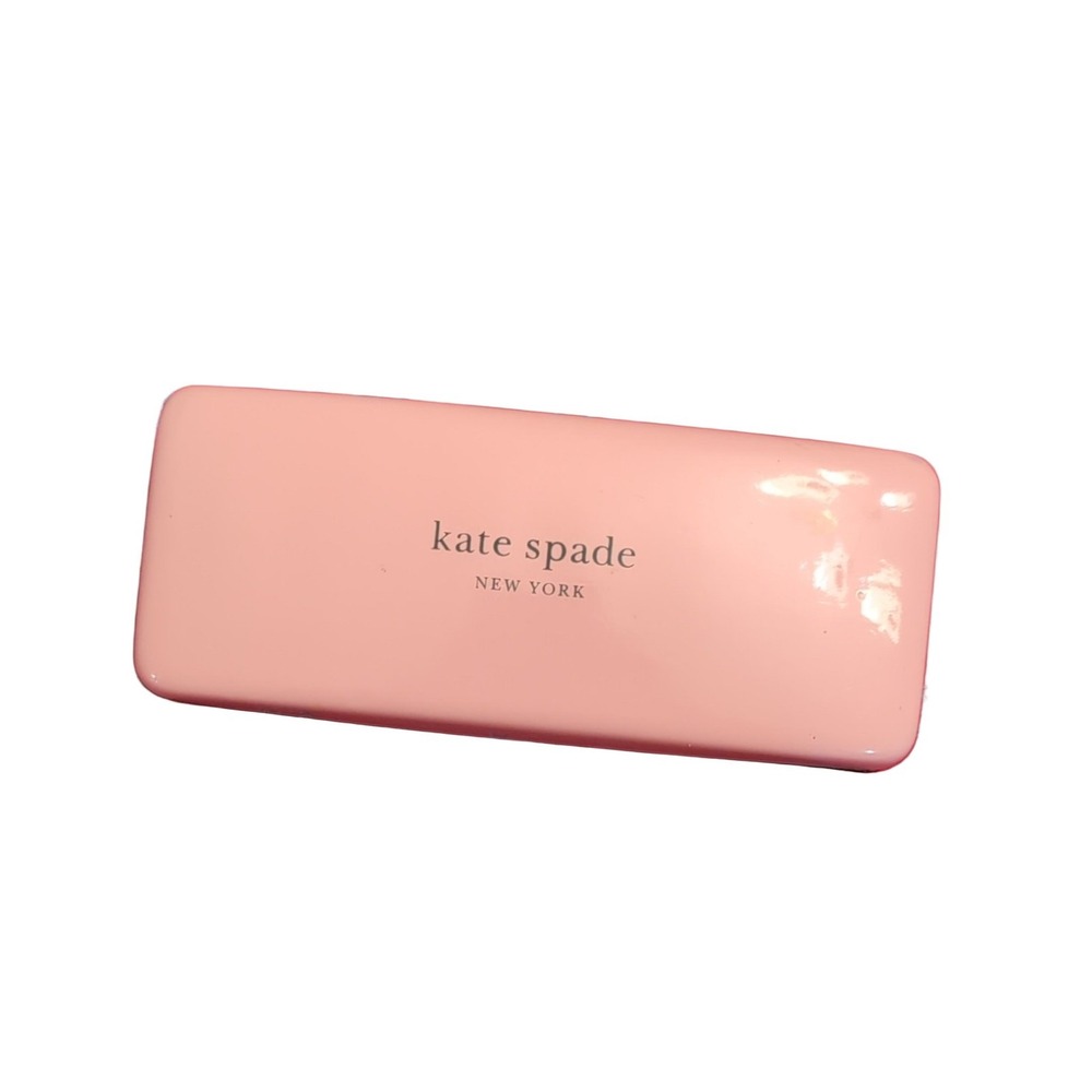kate spade new york Eyeglass Case Pink Green Hard Shell Flip Top Women Medium